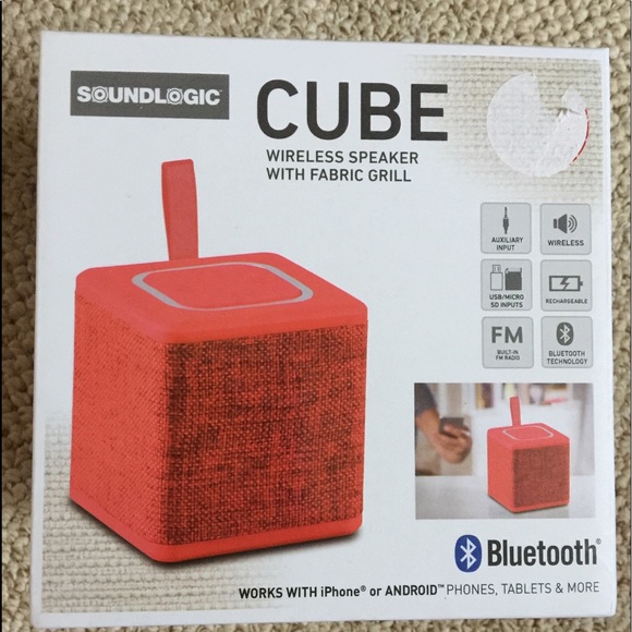 soundlogic cube wireless speaker with fabric grill
